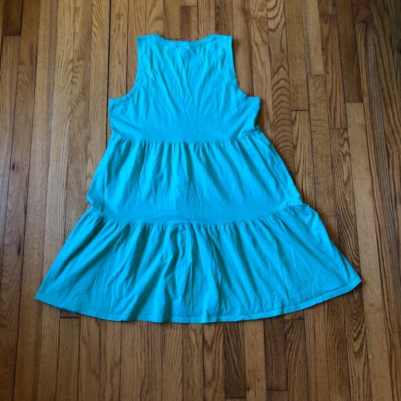 J.Crew EUC Women's Green Aqua Knit Sleeveless Dress Size M - Picture 8 of 8